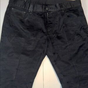Armani Exchange Black camo print chinos